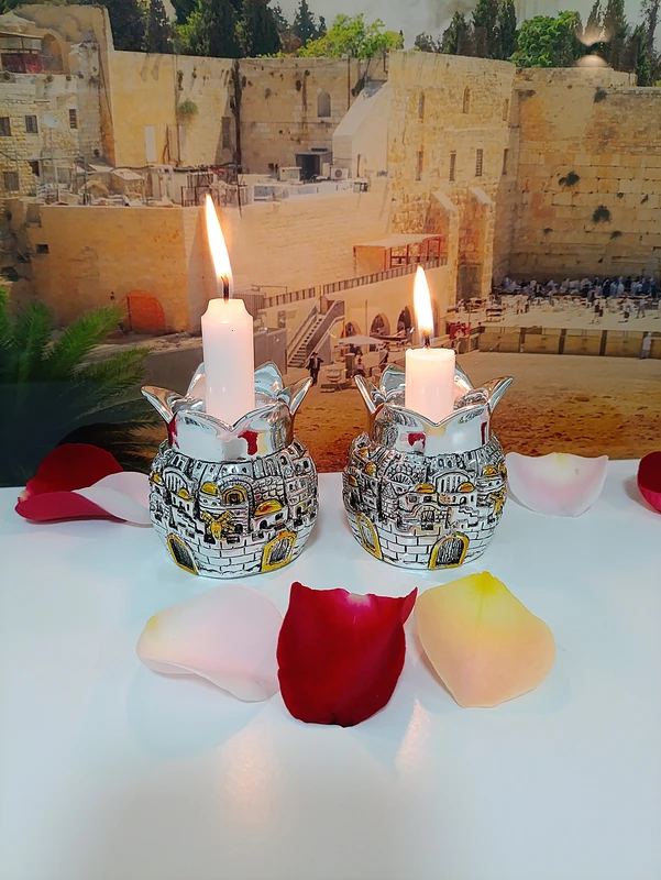 פמוטים בציפוי כסף 925