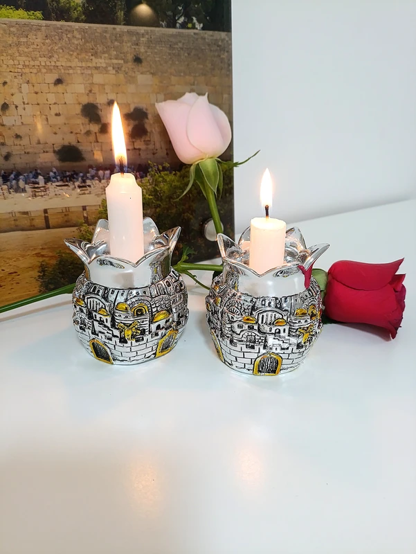 פמוטים בציפוי כסף 925