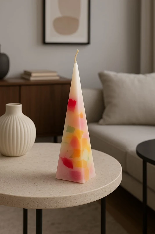 נר ריח בצורה פירמידה