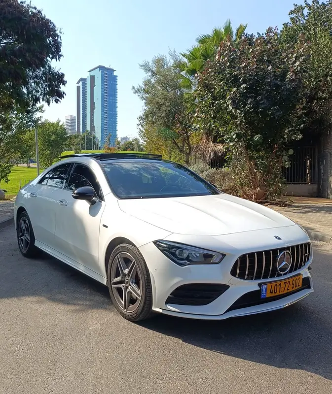 השכרת רכב לכול מטרה מרסדס AMG CLA כולל נהגת או נהג לבחירה +קישוט לרכב+זר כלה