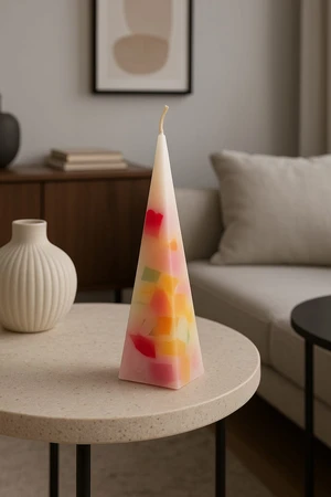 נר ריח בצורה פירמידה